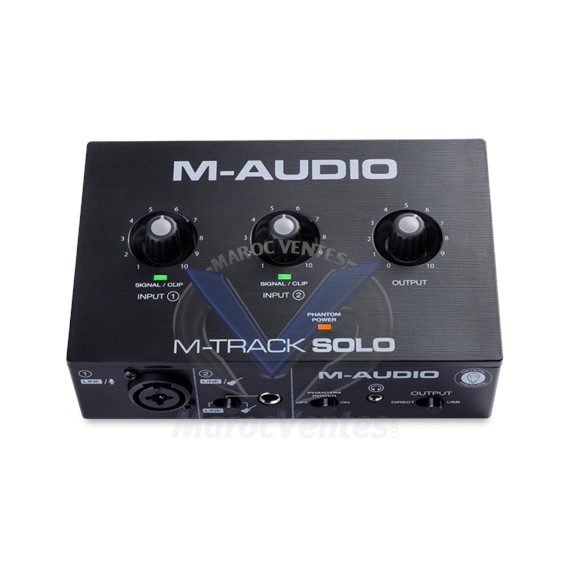 M-audio M-Track Solo Interface Audio USB 48 kHz 2 Canaux avec 1 Préampli à Cristal MTRA CK-SOLO